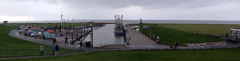 Blick auf den Kutterhafen in Wremen