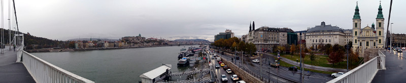 Blick von der Elisabethbrücke auf die Donau