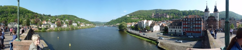 Heidelberg: Blick von der alten Brücke auf den Neckar