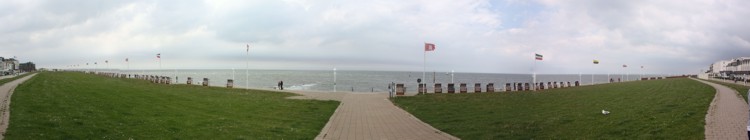 Blick von der Strandpromenade auf die Nordsee