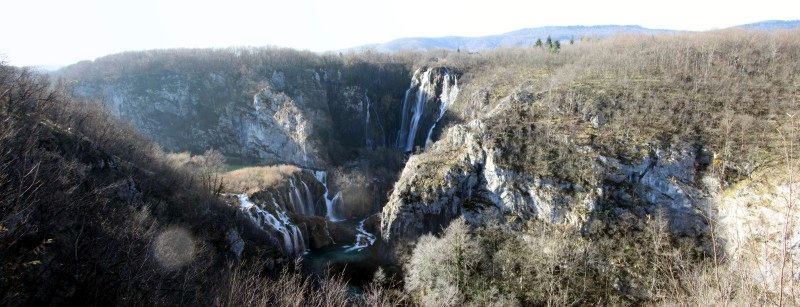 21.12.2014 - Nationalpark Plitvicer Seen - Blick auf die großen Wasserfälle